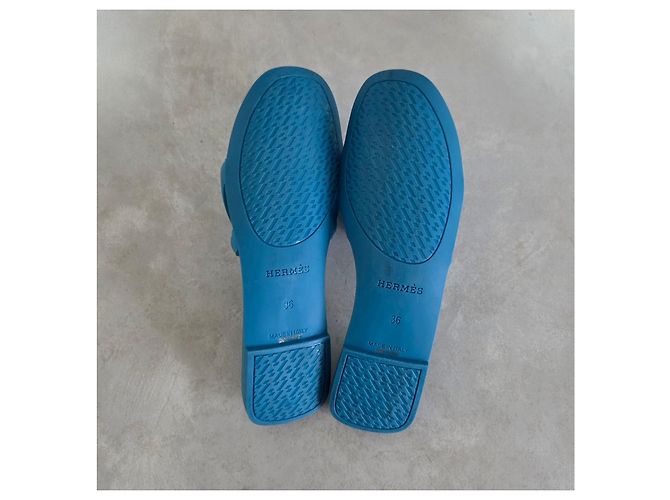 Hermès Izmir Aloha Ciabatte in gomma - Blu - vista 7