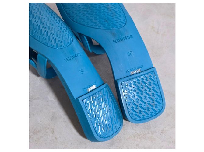 Hermès Izmir Aloha Ciabatte in gomma - Blu - vista 8