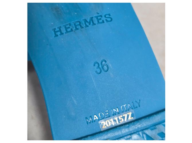 Hermès Izmir Aloha Ciabatte in gomma - Blu - vista 9