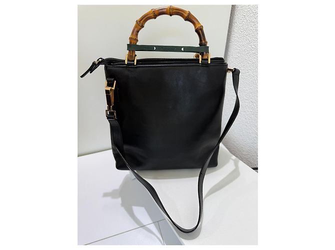 Gucci Bamboo Borsa in pelle 2 vie nera Nero - vista 14