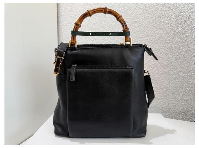 Gucci Bamboo Borsa in pelle 2 vie nera Nero - vista 2