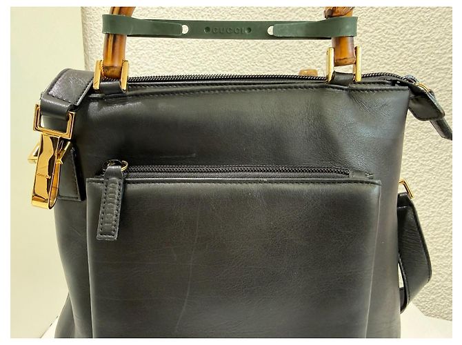 Gucci Bamboo Borsa in pelle 2 vie nera Nero - vista 3