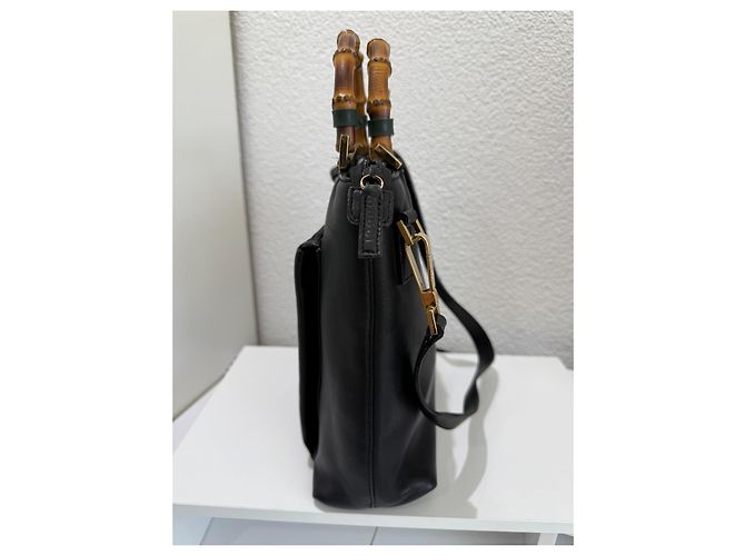 Gucci Bamboo Borsa in pelle 2 vie nera Nero - vista 7