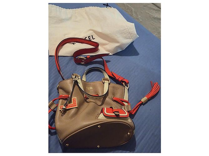 Lancel Bolso Saco de Cuero Castaño Roja Crudo - vista 2