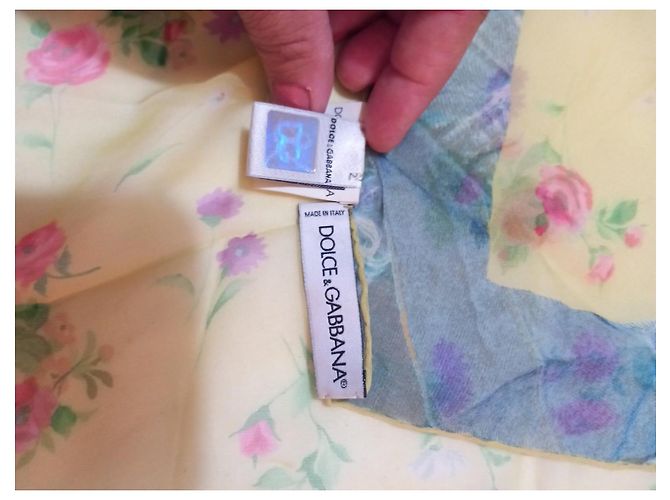 Dolce & Gabbana Seidentuch mit floralem Print Pink Blau Grün Gelb - Ansicht 5