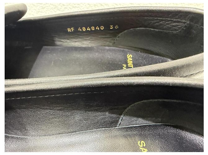 Autre Marque Saint Laurent Paris Mocassini in pelle nera borchiati Nero Silver hardware - vista 4