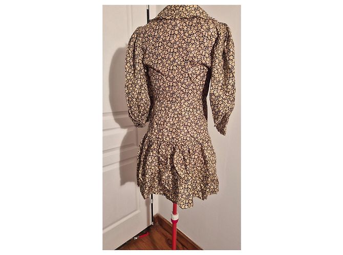 Vestido de seda Sandro estampado floral Negro Beige - vista 13