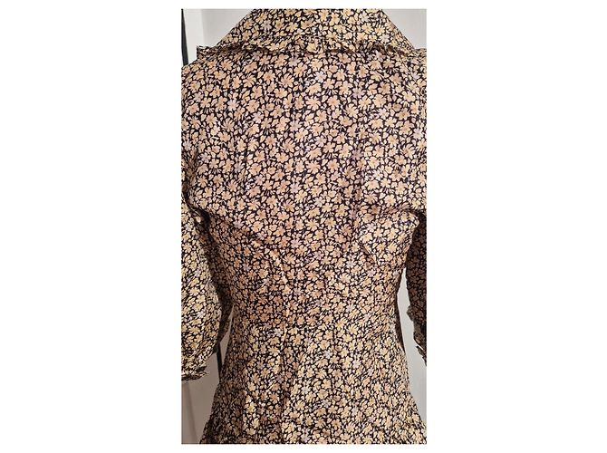 Vestido de seda Sandro estampado floral Negro Beige - vista 14