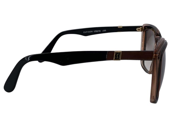 Yves Saint Laurent Occhiali da sole Vintage Pink Plastic Cupidon 125mm Marrone - vista 3