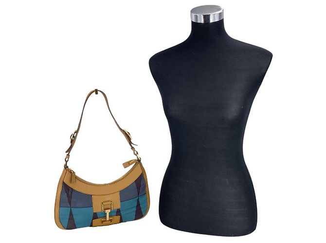 Gucci Vintage Jackie Hobo Schultertasche aus multicoloured Canvas und Leder Mehrfarben - Ansicht 2