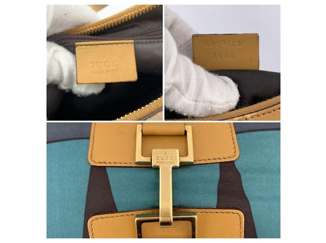 Gucci Vintage Jackie Hobo Schultertasche aus multicoloured Canvas und Leder Mehrfarben - Ansicht 6