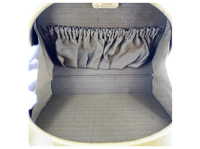Fendi Vintage Gelbe Textur-Canvas Dome 2Way Crossbody Handtasche Braun - Ansicht 5