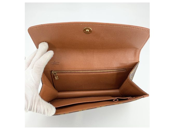 Louis Vuitton Borsa Clutch Pochette Dame Flap Vintage in tela monogram marrone - vista 5