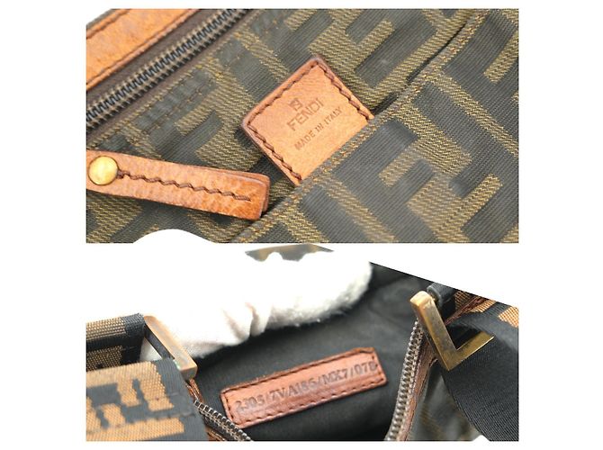 Fendi Zucca Monogram Canvas Flache Crossbody Messenger Tasche Braun - Ansicht 4