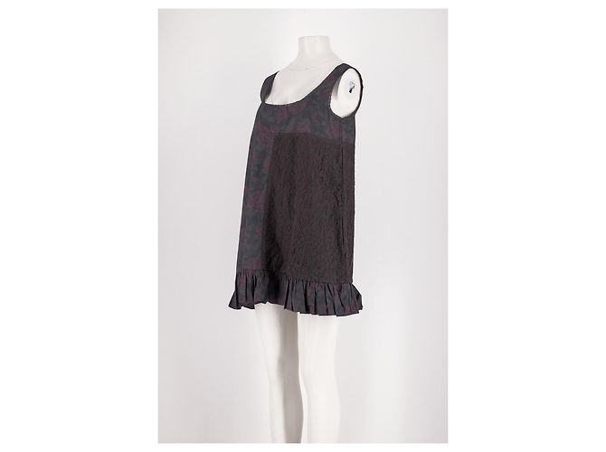 Autre Marque DAMSON MADDER Bedrucktes Kleid Grau Baumwolle - Ansicht 4