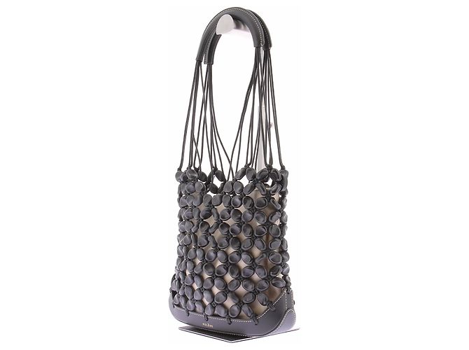 Borsa Polène Solé in pelle nera Nero - vista 2