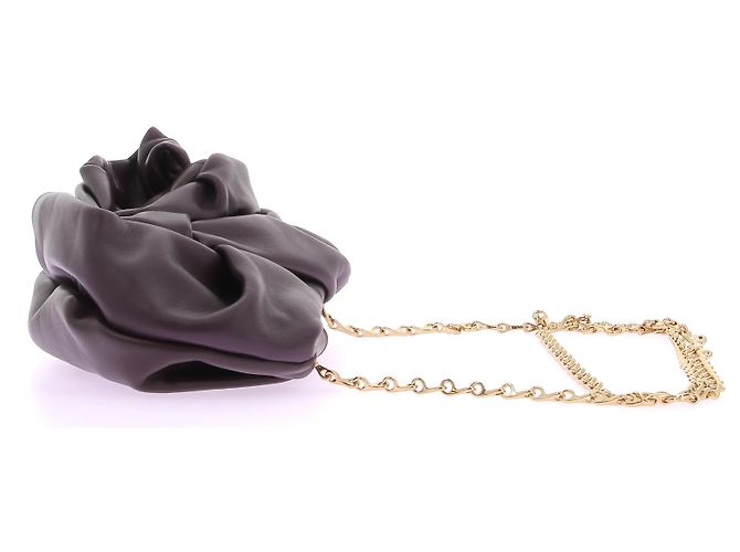 Burberry Bolsa de couro roxa com alça de corrente Roxo - vista 4