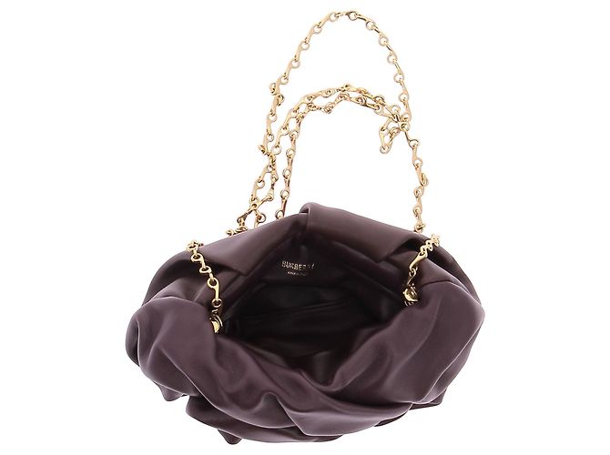 Burberry Bolsa de couro roxa com alça de corrente Roxo - vista 7
