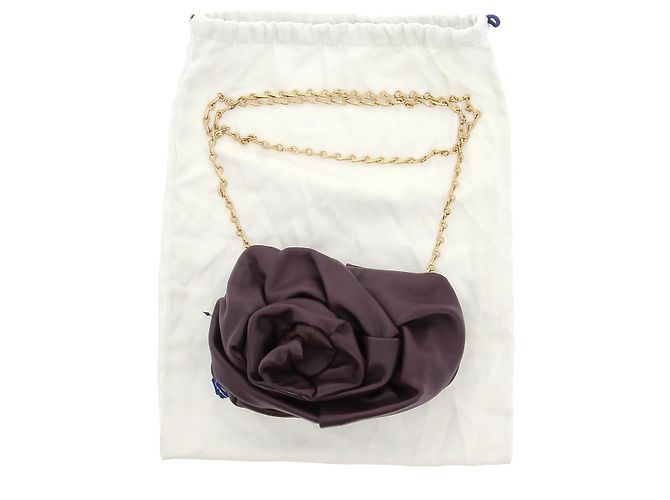 Burberry Bolsa de couro roxa com alça de corrente Roxo - vista 8