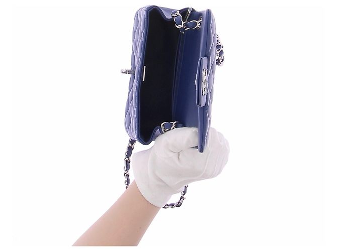 Chanel Blaues Leder-Flap-Bag - Ansicht 7