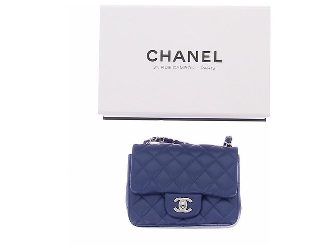 Chanel Blaues Leder-Flap-Bag - Ansicht 8