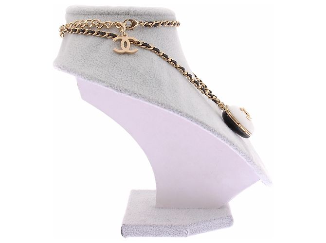Collana a cuore Chanel in pelle nera Nero - vista 5