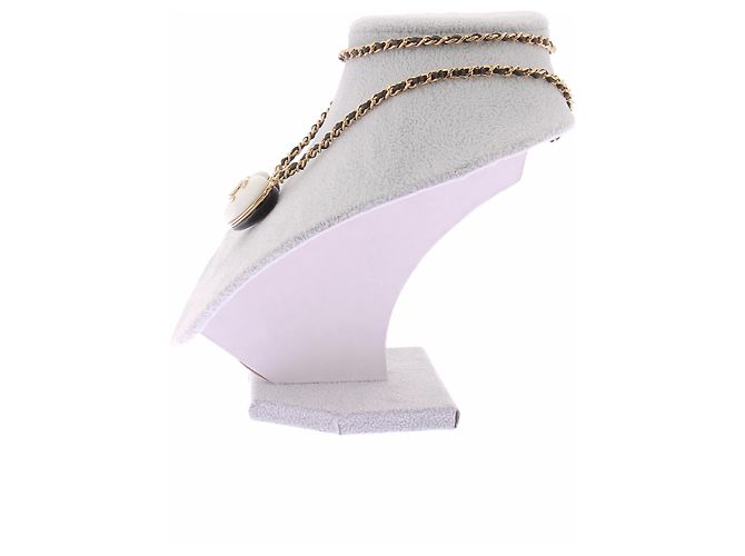 Collana a cuore Chanel in pelle nera Nero - vista 6