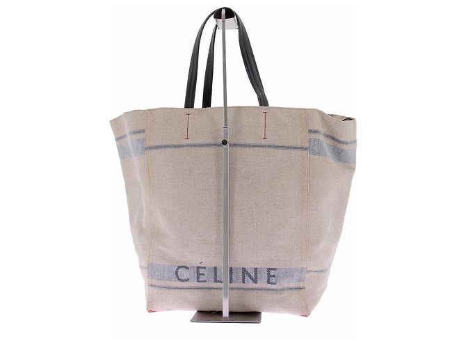 Cabas Céline Canvas Tote Bag Beige - Ansicht 3