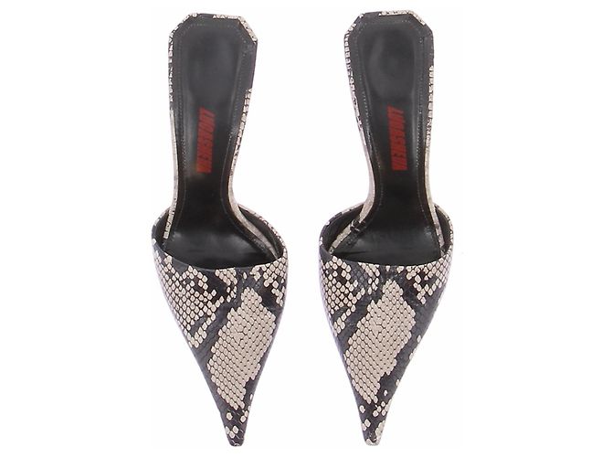 Autre Marque Mules en cuir effet serpent "Gigio" Violet - vue 4