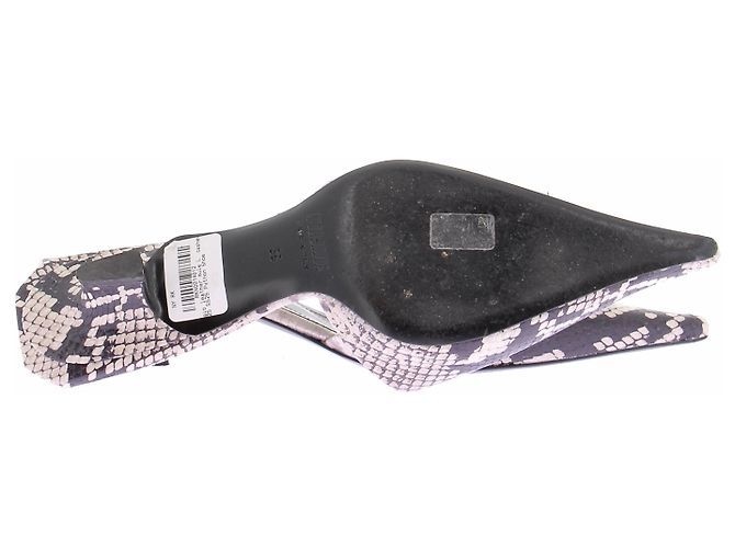 Autre Marque Mules en cuir effet serpent "Gigio" Violet - vue 5