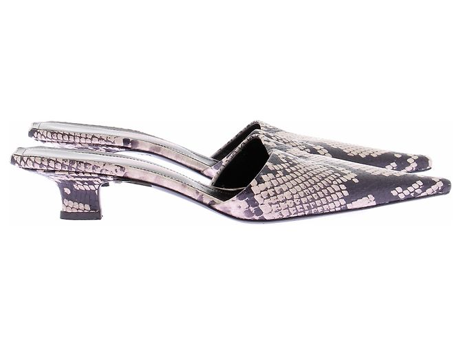 Autre Marque Mules en cuir effet serpent "Gigio" Violet - vue 6