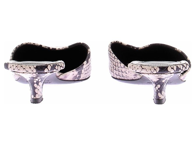 Autre Marque Mules en cuir effet serpent "Gigio" Violet - vue 7