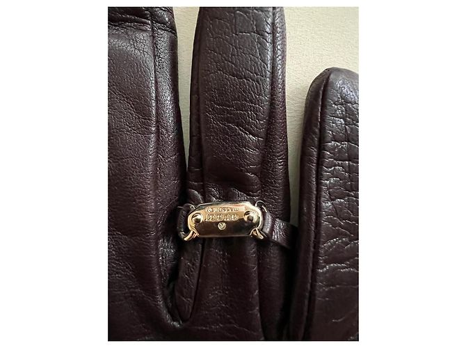 Gucci Damen Lederhandschuhe in Dunkelbraun - Ansicht 2