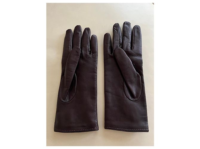Gucci Damen Lederhandschuhe in Dunkelbraun - Ansicht 3