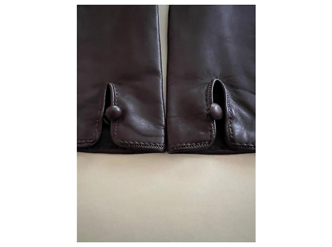 Gucci Damen Lederhandschuhe in Dunkelbraun - Ansicht 6