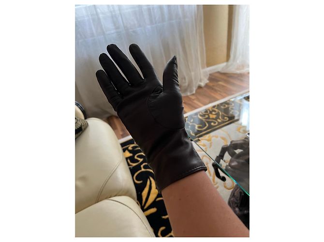 Gucci Damen Lederhandschuhe in Dunkelbraun - Ansicht 7