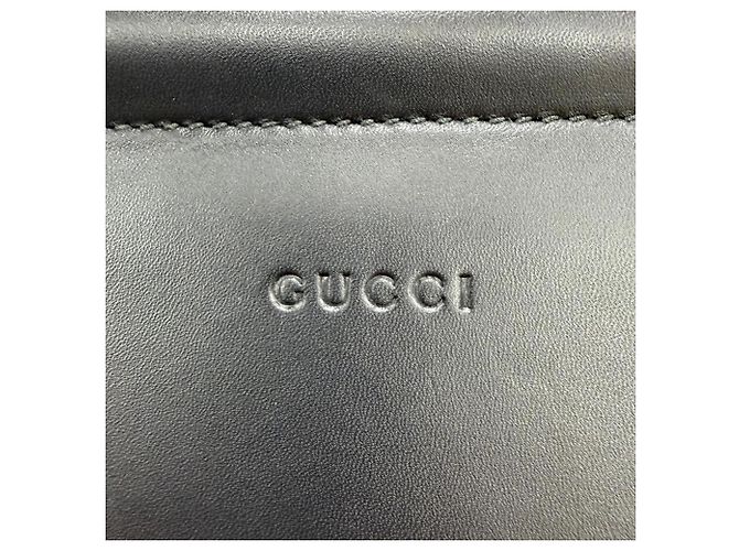 Bamboo Gucci Nymphaea Medium Schultertasche aus Leder mit Bambus und Eco-Perlen Schwarz - Ansicht 11
