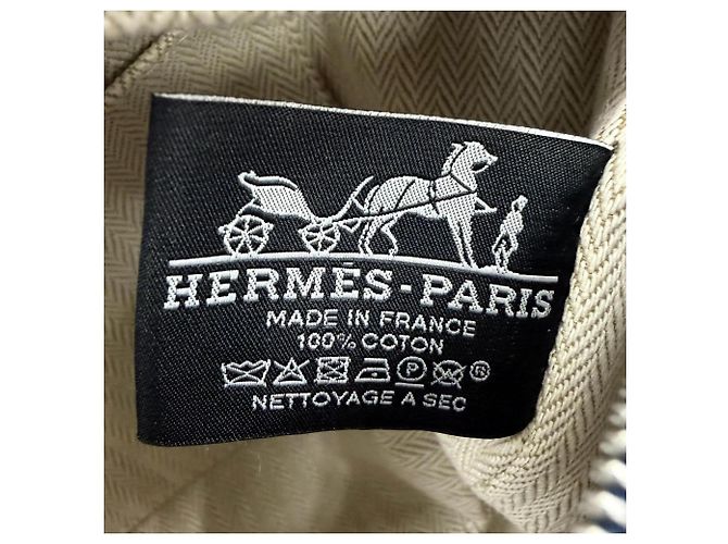 Hermès Hermes Bride à Black PM Baumwoll-Pouch Handtasche Marineblau - Ansicht 11
