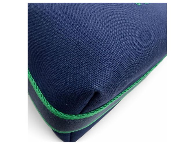Hermès Hermes Bride à Black PM Baumwoll-Pouch Handtasche Marineblau - Ansicht 6