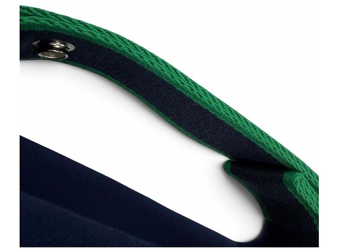 Hermès Hermes Bride à Black PM Baumwoll-Pouch Handtasche Marineblau - Ansicht 7