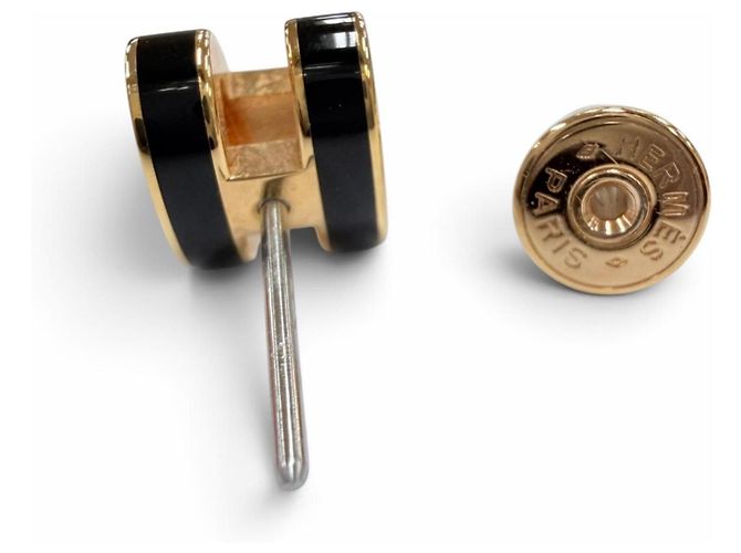 Hermès HERMES Pop H Mini Ohrringe Schwarz Golden - Ansicht 5