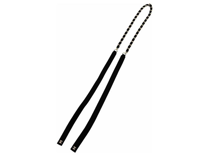 Cintura a catena con nastro e logo Coco Mark in metallo Chanel 20C Nero D'oro - vista 4