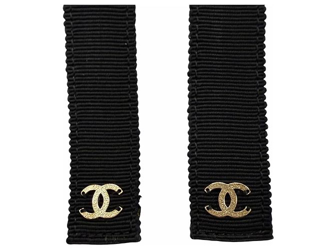 Cintura a catena con nastro e logo Coco Mark in metallo Chanel 20C Nero D'oro - vista 5
