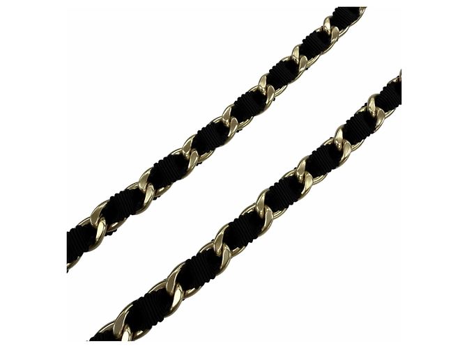 Cintura a catena con nastro e logo Coco Mark in metallo Chanel 20C Nero D'oro - vista 6