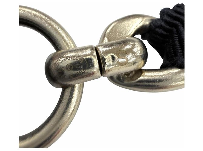 Cintura a catena con nastro e logo Coco Mark in metallo Chanel 20C Nero D'oro - vista 7