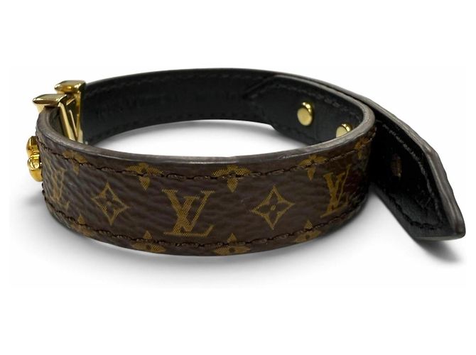 Pulsera de cuero Monogram Louis Vuitton con dijes Castaño - vista 3