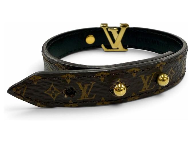 Pulsera de cuero Monogram Louis Vuitton con dijes Castaño - vista 4