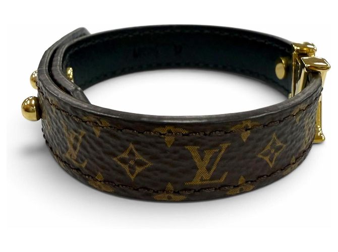 Pulsera de cuero Monogram Louis Vuitton con dijes Castaño - vista 5