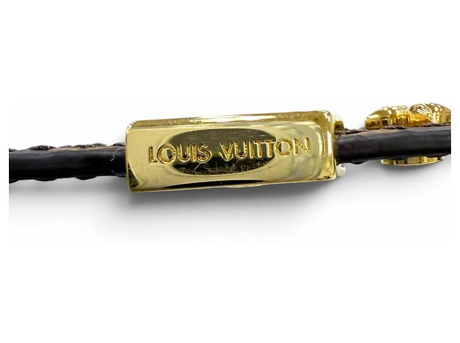 Pulsera de cuero Monogram Louis Vuitton con dijes Castaño - vista 9