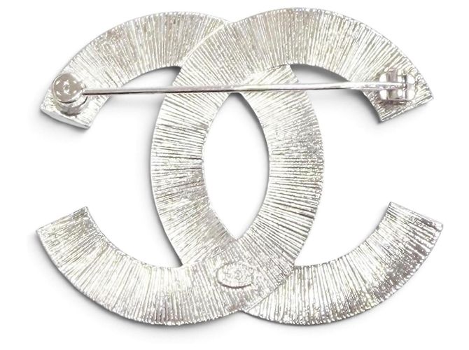 Spilla Bijou Chanel in cristallo e strass argento - vista 2